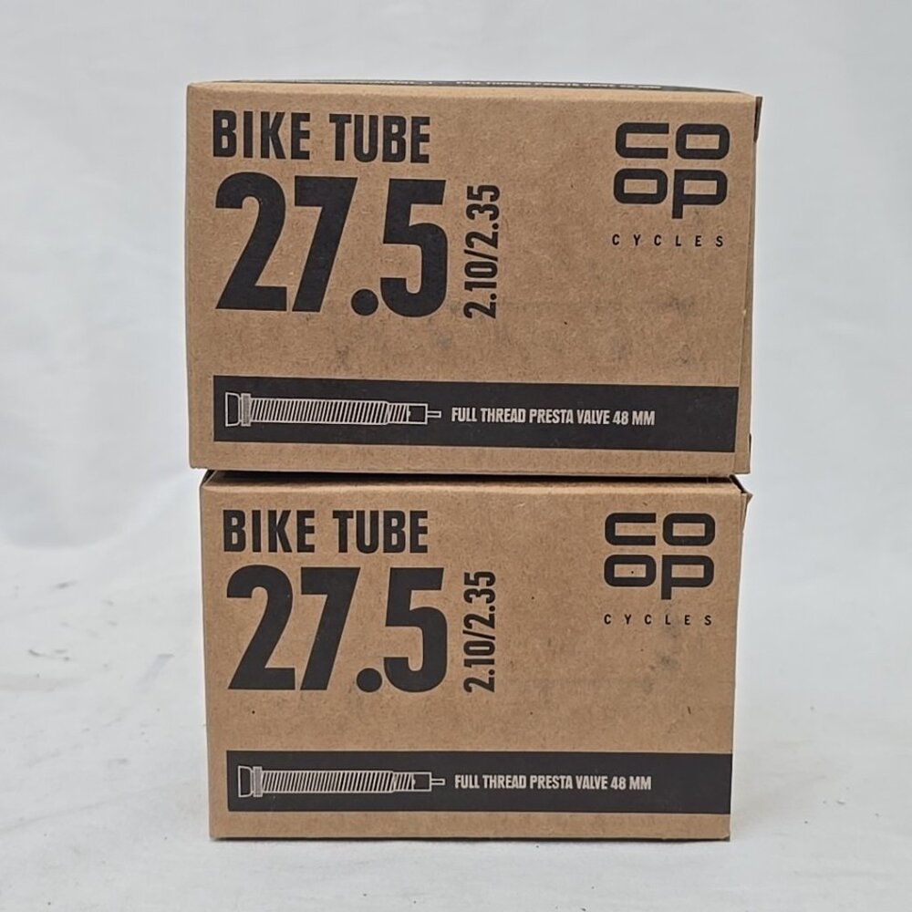 2 PACK Coop Mountain Bike Tubes 27.5 x 2.10-2.35 48mm Full Thread Presta Valve